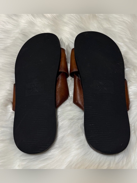 Section X Men\'s Santiago Brown Leather Crossover Slide Sandals main image 4